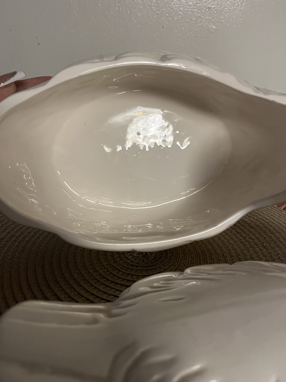 Vintage white ceramic duck soup tureen or duck on a nest! Very Pretty!!