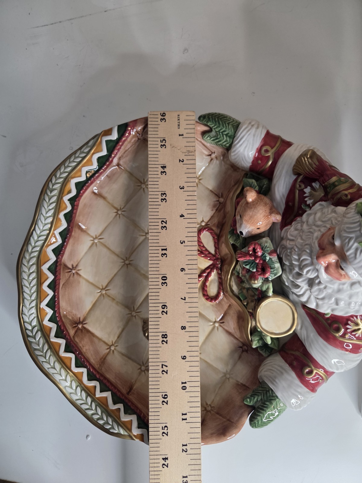 Fitz And Floyd Holiday Home Santa Server Serving Bowl Platter Vintage XLarge