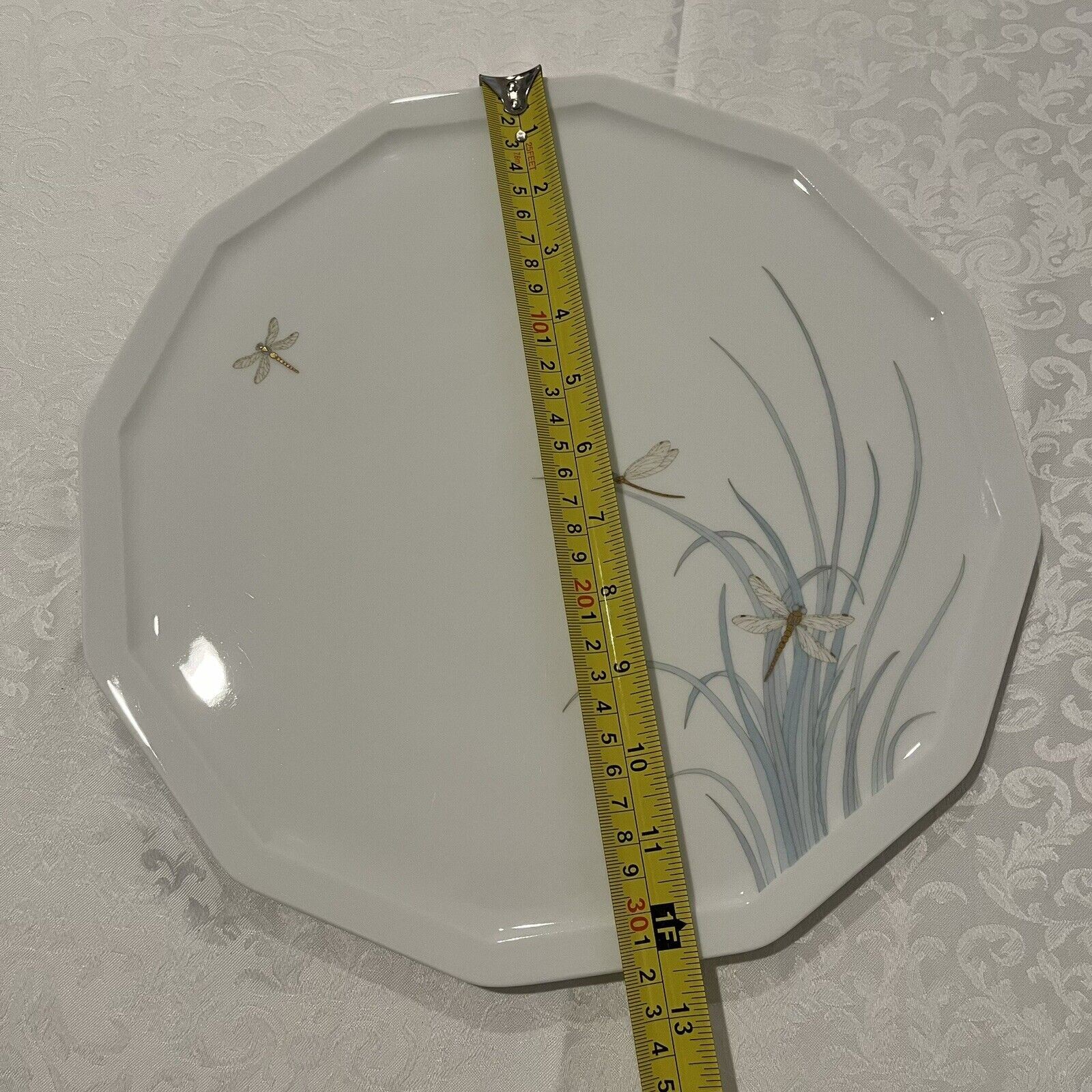 Rosenthal Studio Line Polygon Milos Gold Dragonfly Large Serving Platter 12 1/2″