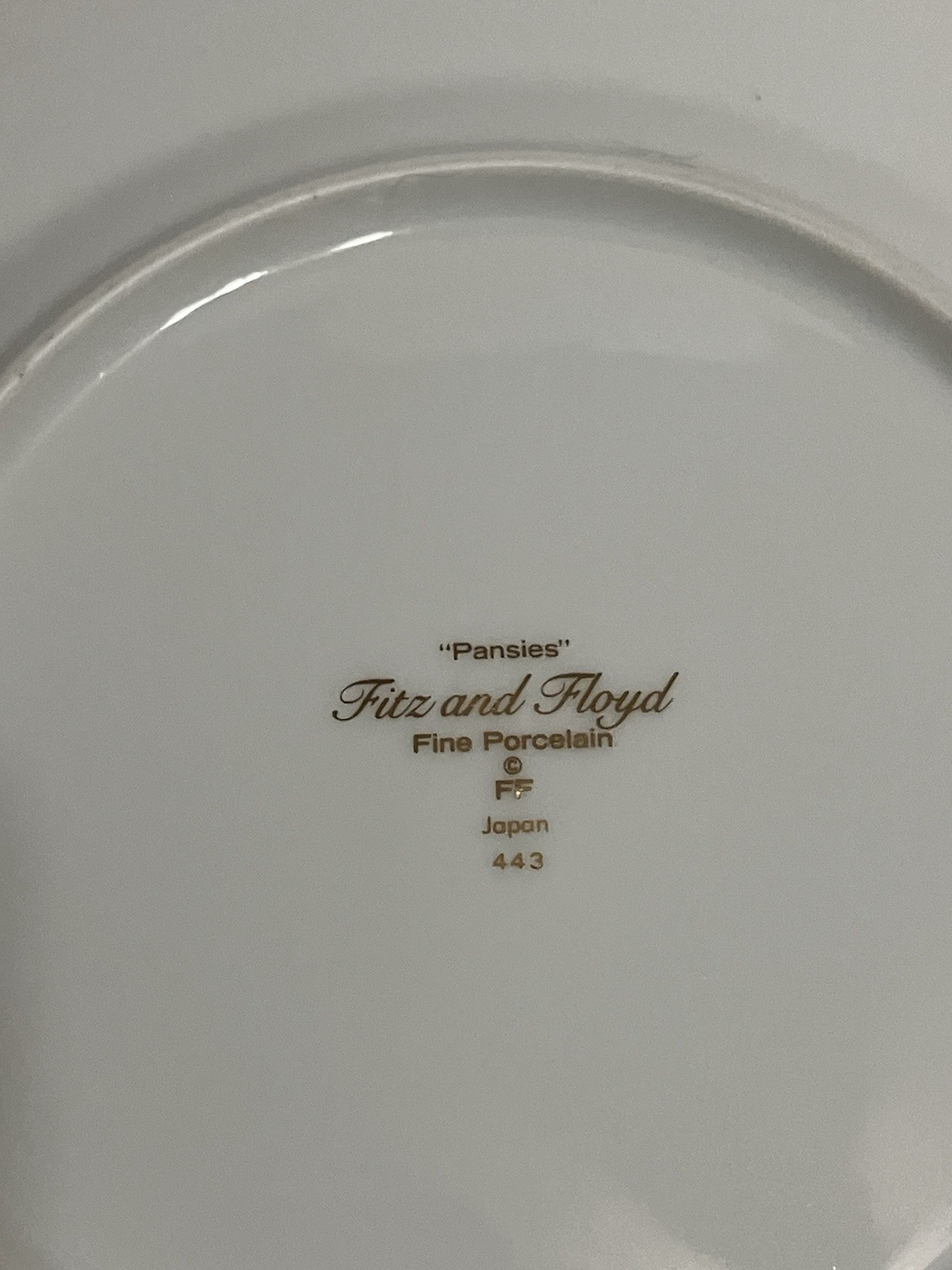 Fitz And Floyd Salad/ Bread Plates (4) Floral Porcelain Gold Trim 7.5 Inches