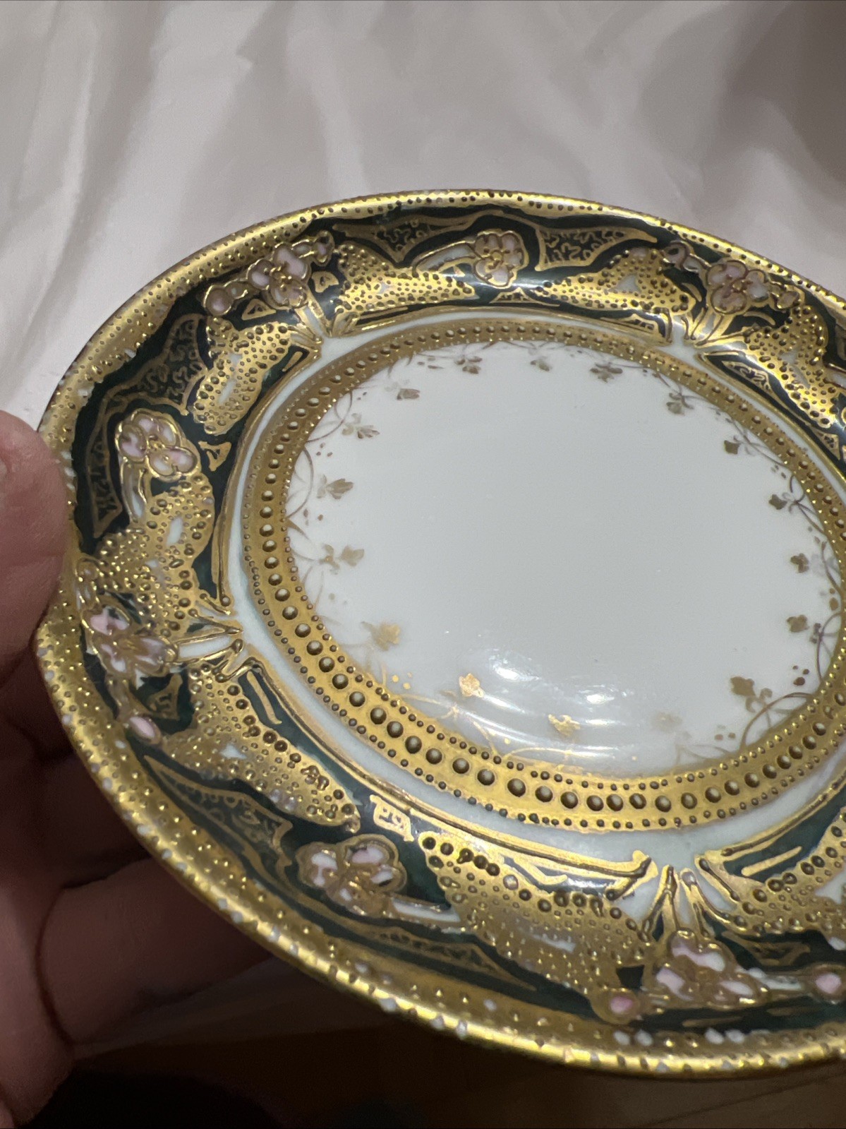 Nippon Hand Painted Creamer And Saucer