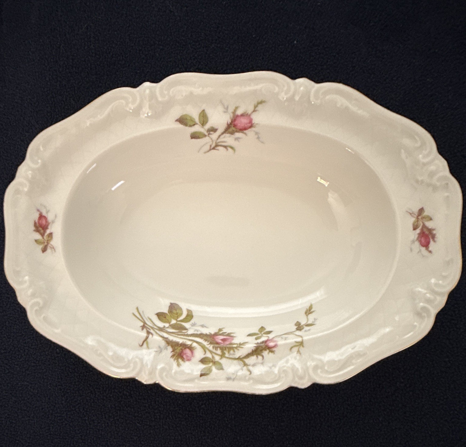 Winterling Royal Heidelberg Porcelain Oval Floral Platter Germany White Pink