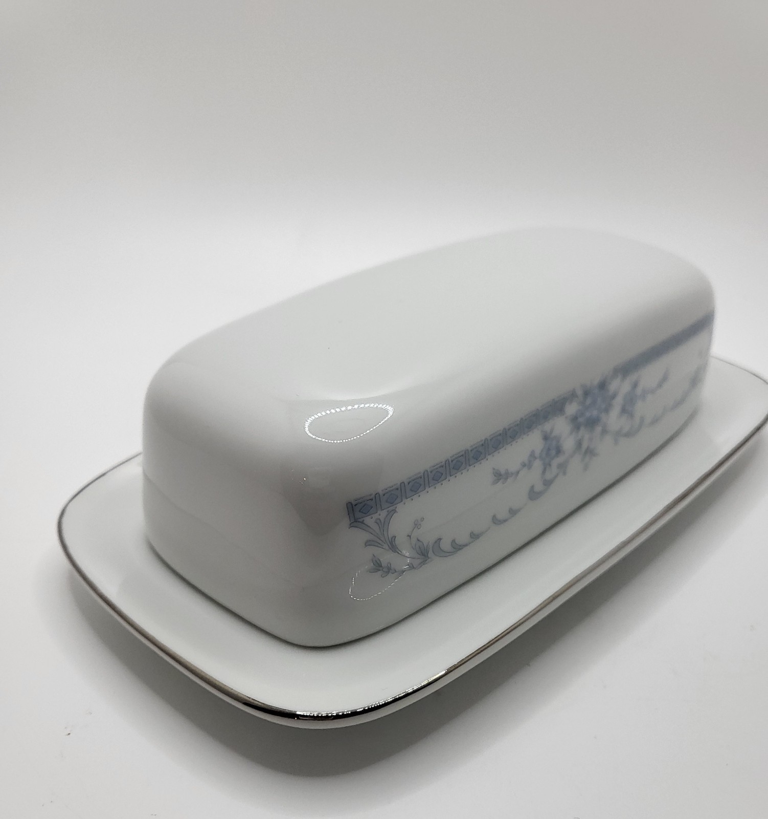 Sheffield Blue Whisper Butter Dish Porcelain Vintage