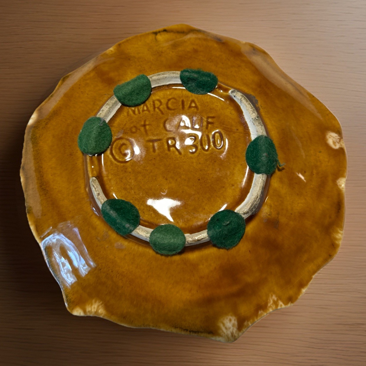 1950’S MARCIA OF CALIFORNIA TR300 MAJOLICA DISH