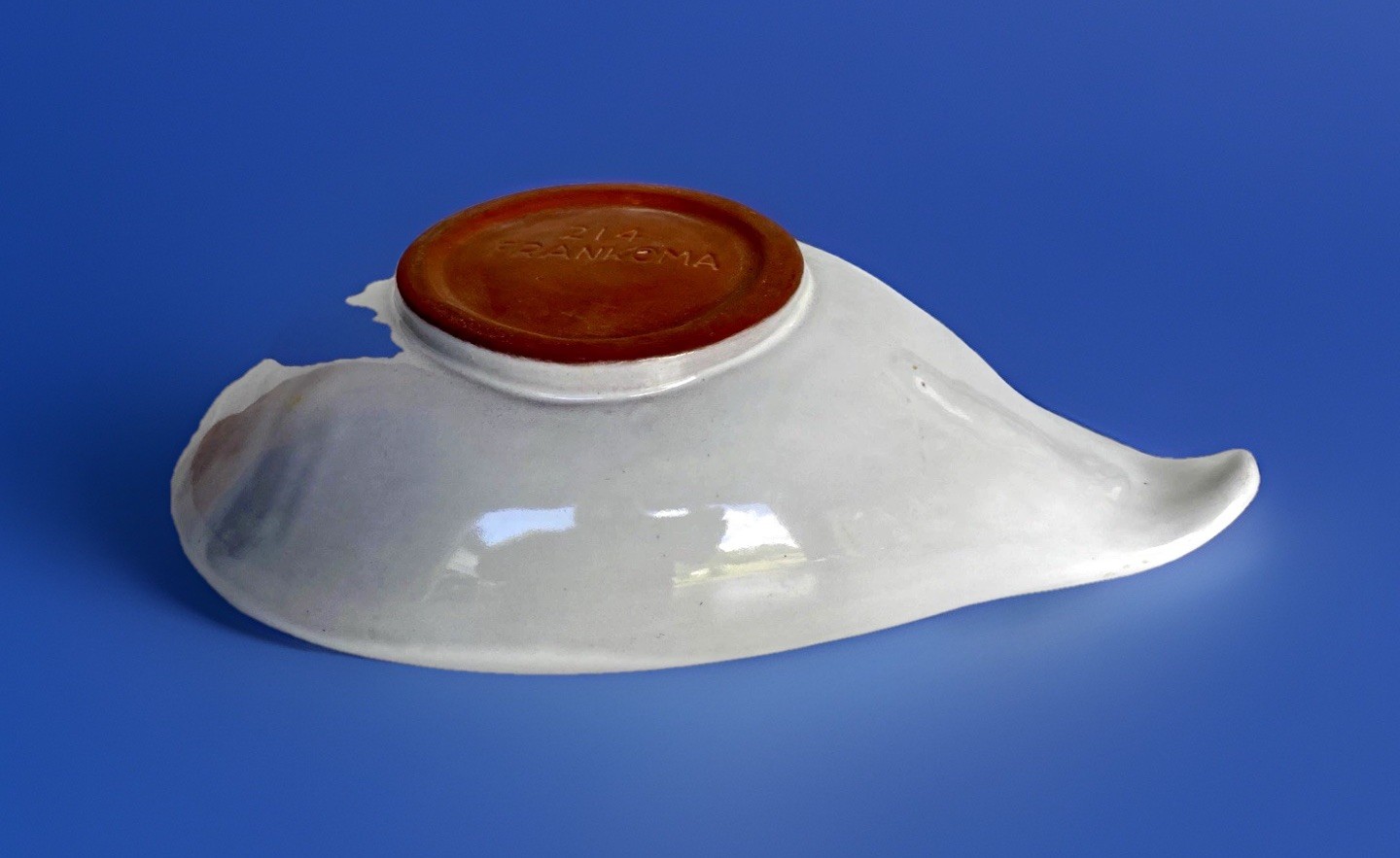 Vintage White Francoma Asymmetrical Freeform Bowl #214, 11-1/2″ Long