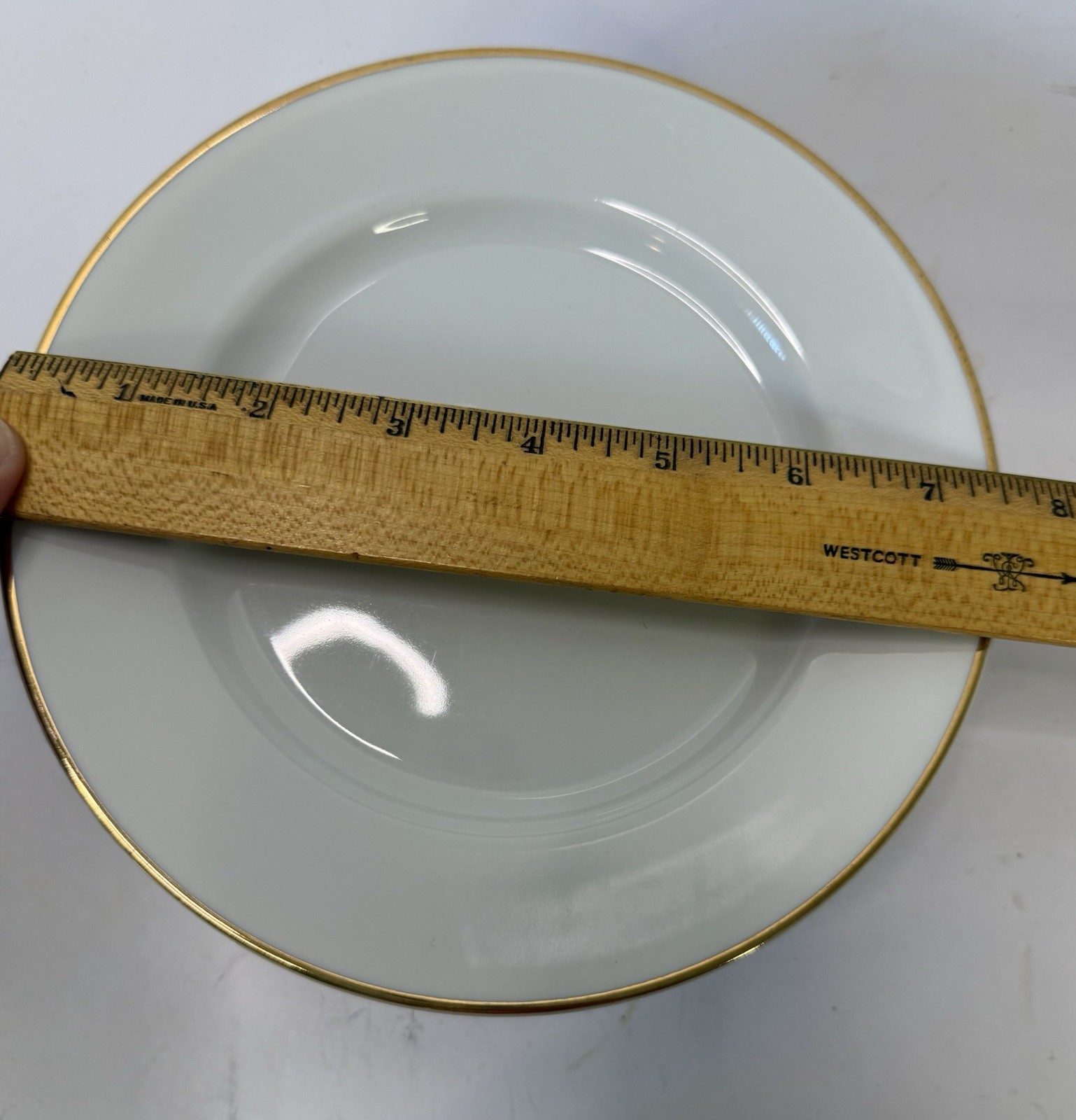 Vintage Tiffany & Co White Porcelain Gold Rim Salad/Apps Plates Dessert 7.25″