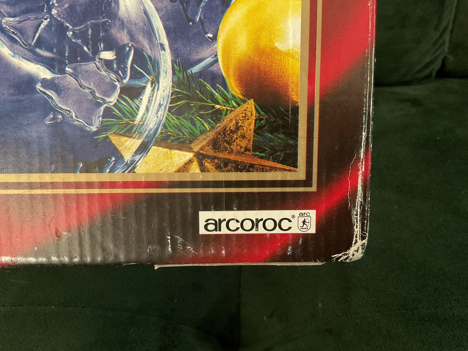 Arcoroc Glass Dessert Christmas Plates Holiday Trees 1 set of 8 in Original Box
