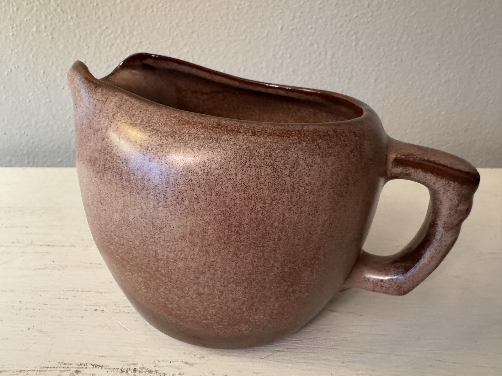 Vintage Frankoma Pottery Creamer & Sugar w Lid, Set 5A 5B Plainsman Brown EUC