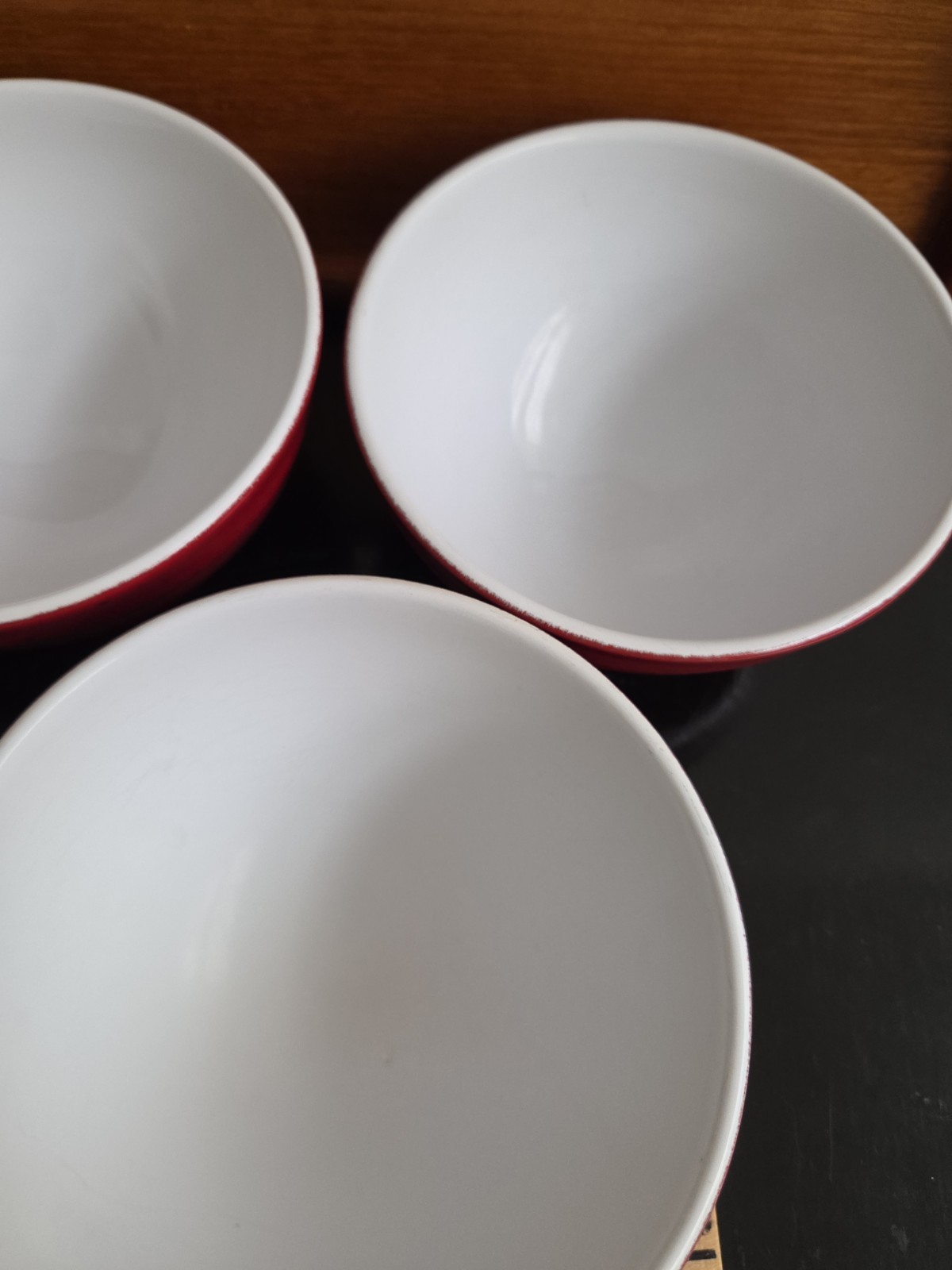 Emile Henry Provencale Red Cherise Cereal Bowl Set 4 France 2121 Soup 5 3/4″