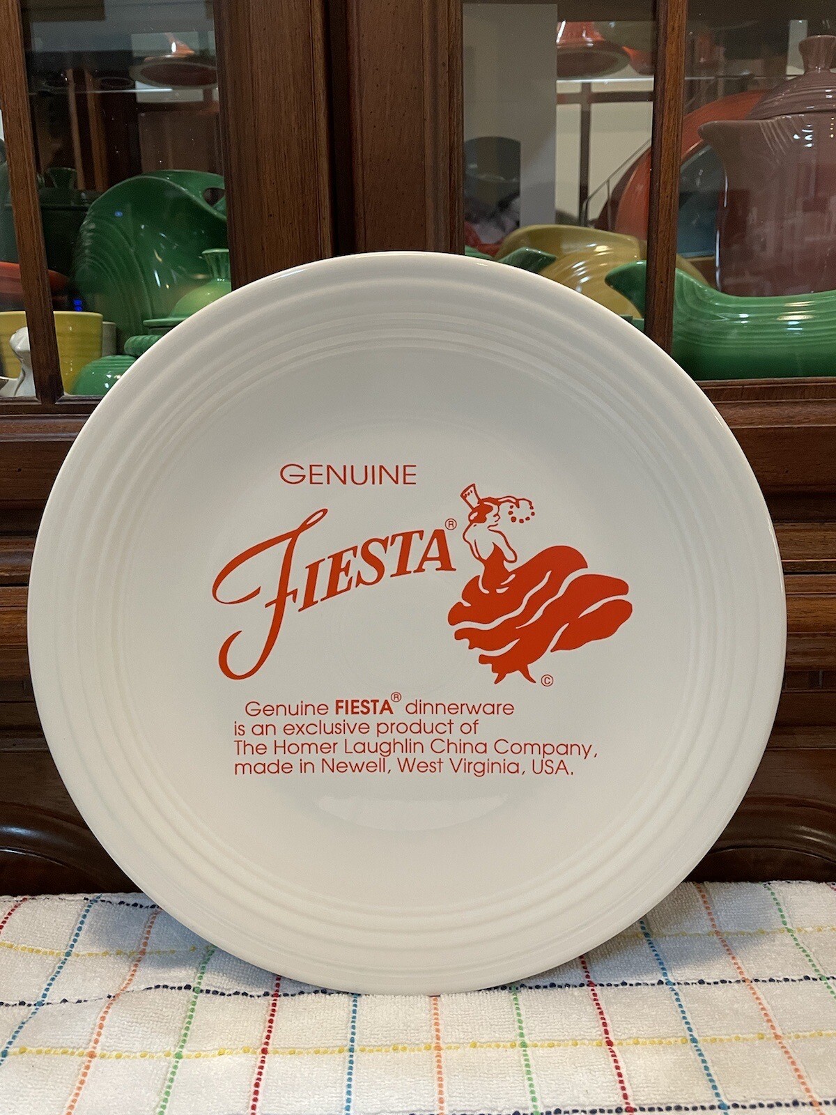 Fiesta Chop Plate Dancing Lady Advertising 11 3/4 Inches Pristine