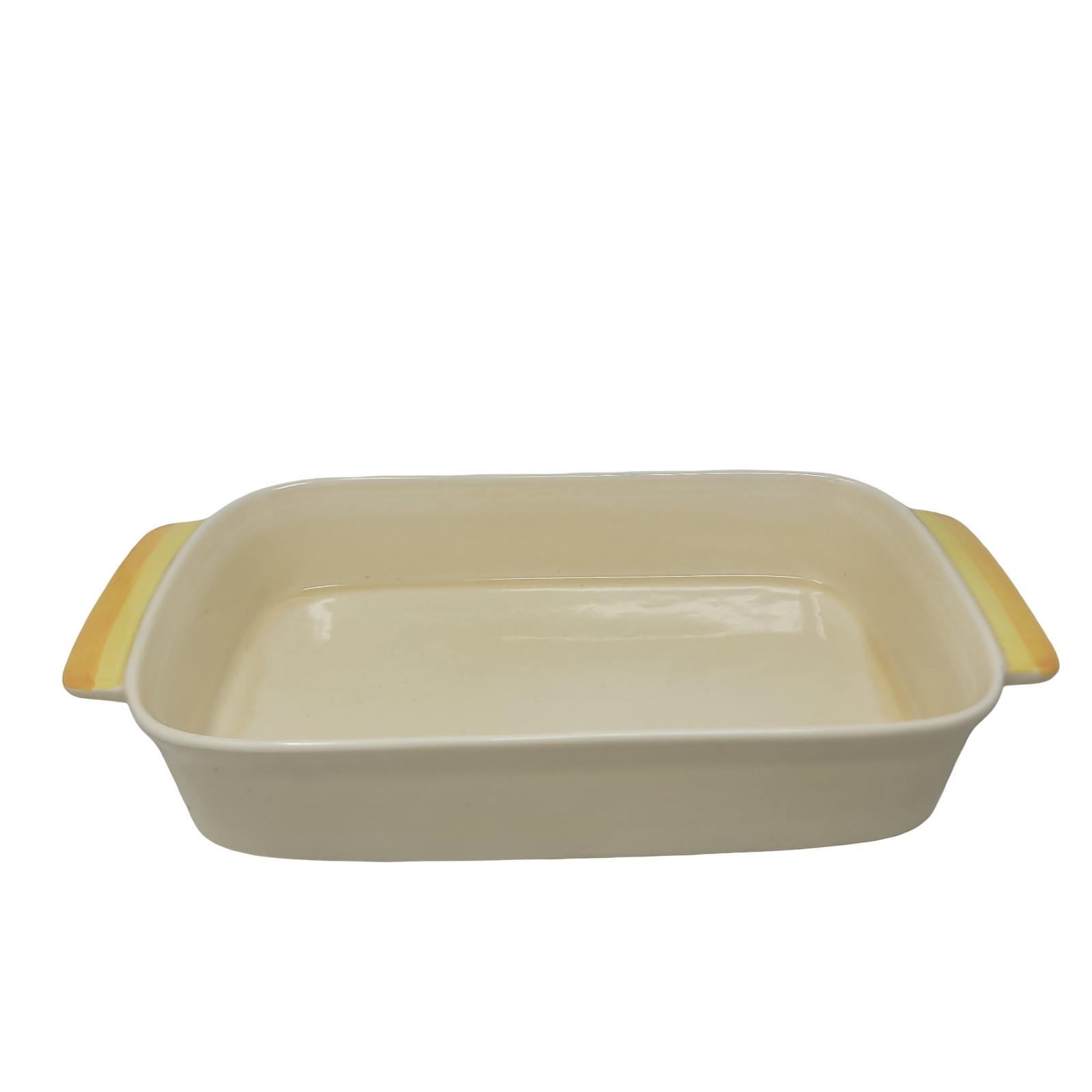 Vtg Metlox Poppytrail Rectangular Baker Casserole Dish Yellow Orange Handle 8-83