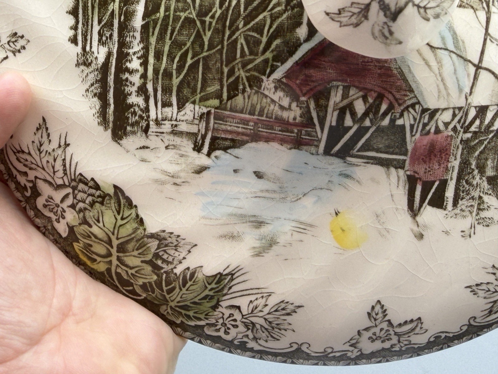 Johnson Brothers Friendly Village Covered Bridge Vegetable Dish Bowl With Lid
