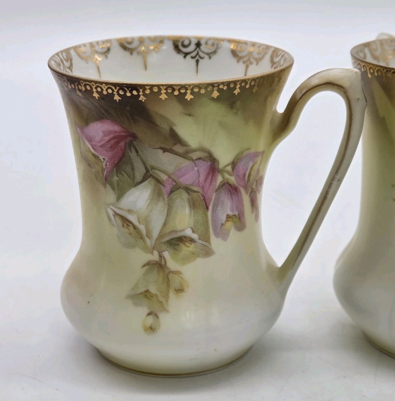 RS PRUSSIA Small Coffee Chocolate Demitasse Cup 3″ Foxglove Set of 3 Antique