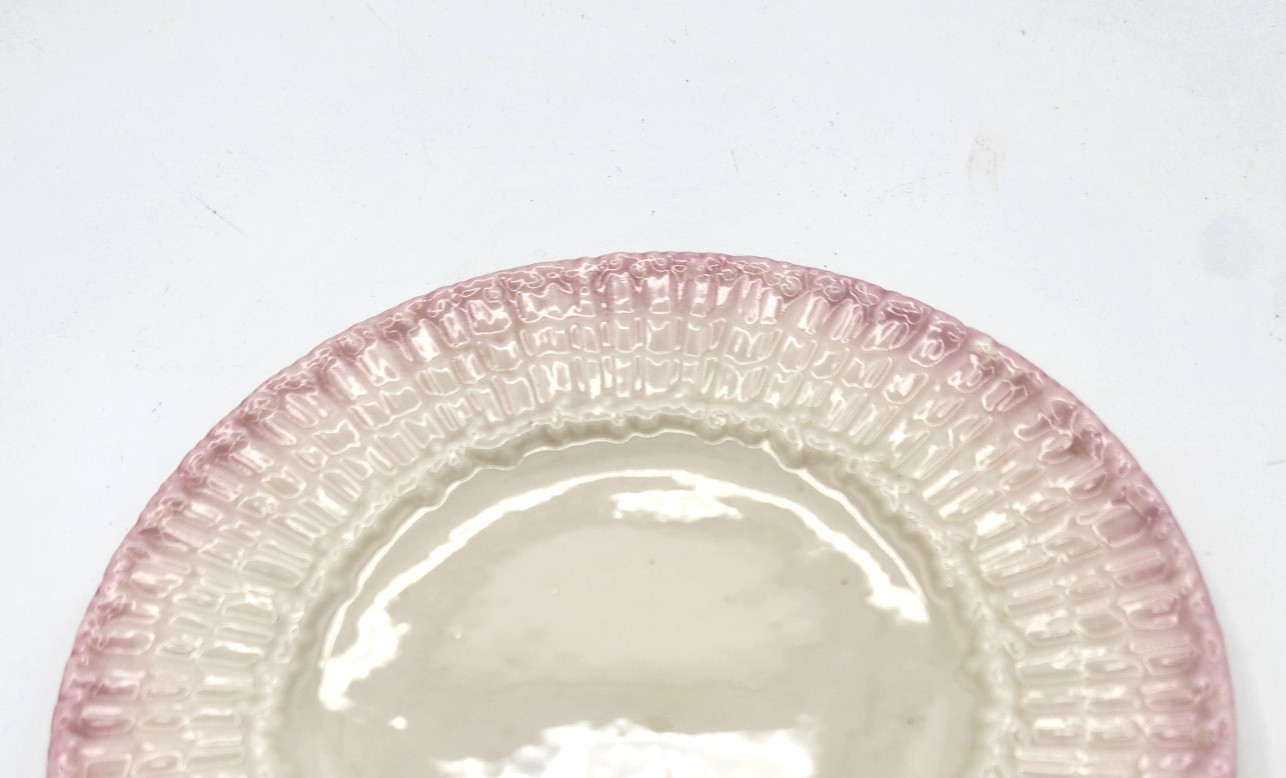 One Rare Belleek Pink Limpet Bread Plate No Gold Trim 3rd Black Mark-5 available