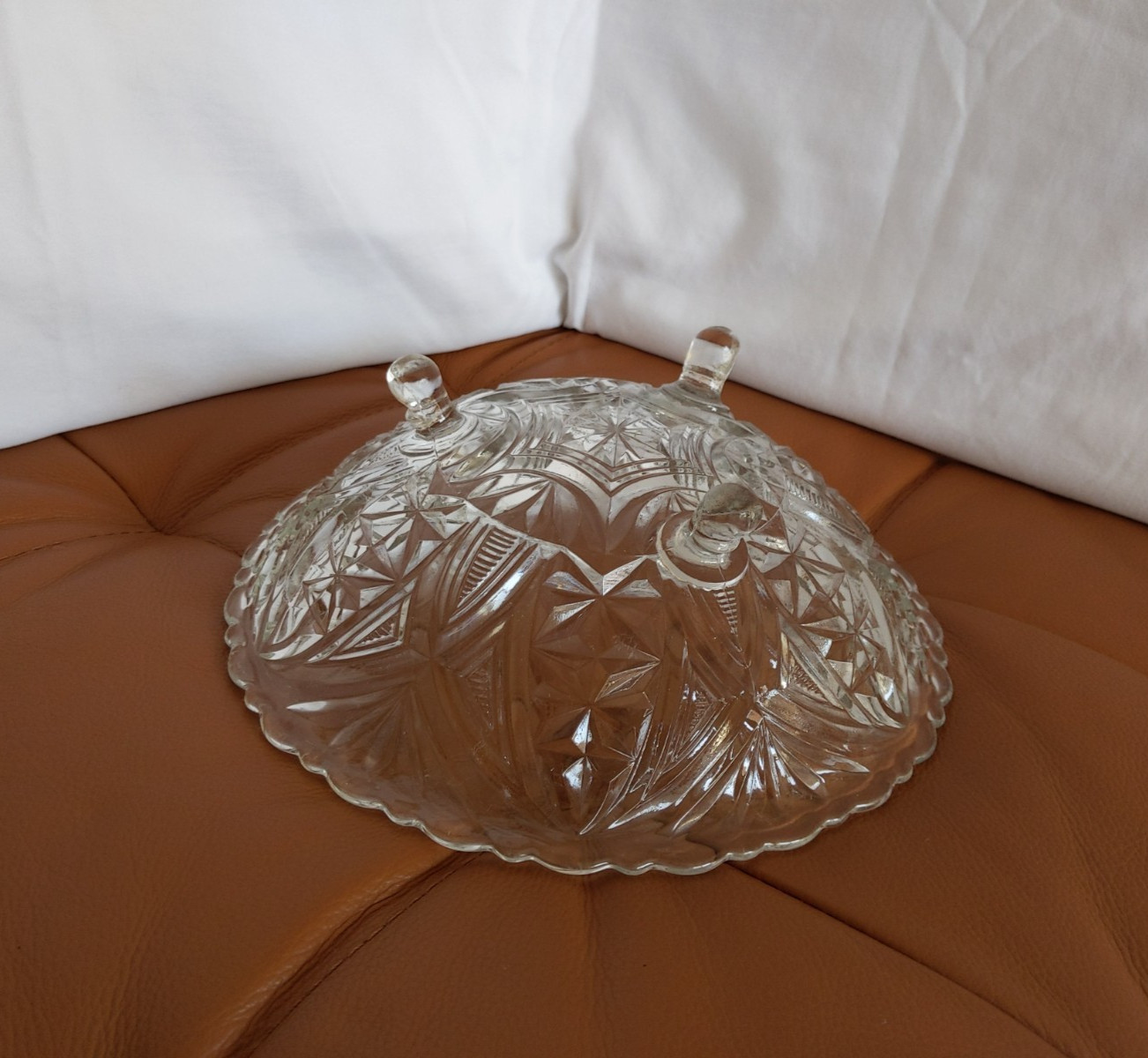 Vintage Anchor Hocking Serving Bowl Clear Pressed Glass 3 Footed 9in Dish 1960