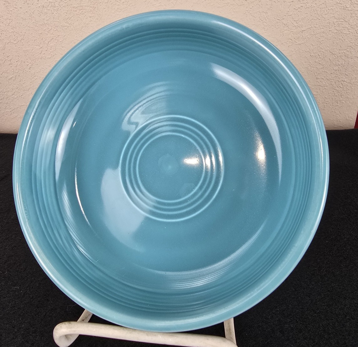 Vtg Fiesaware Dessert Bowl Turquoise 1936-1960 Atomic Era Urananium Glaze