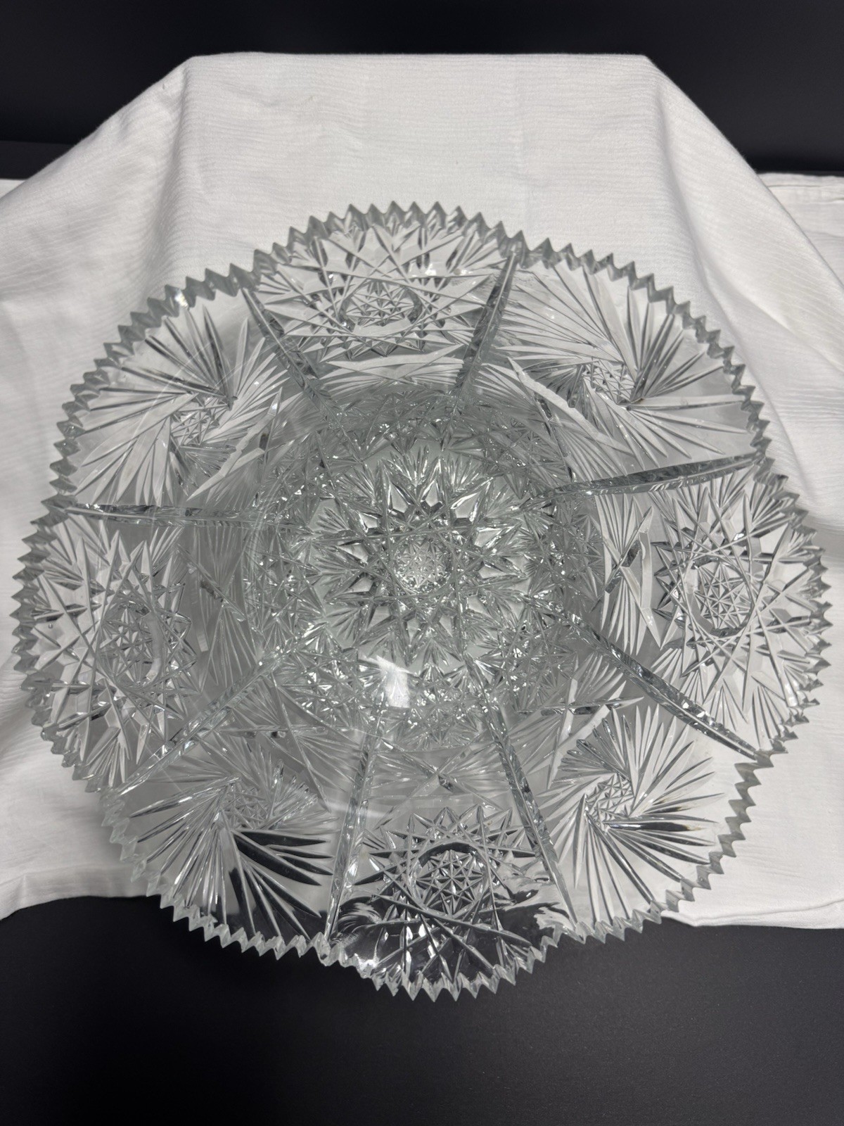 American Brilliant Period ABP Crystal Glass Cut Bowl 9”