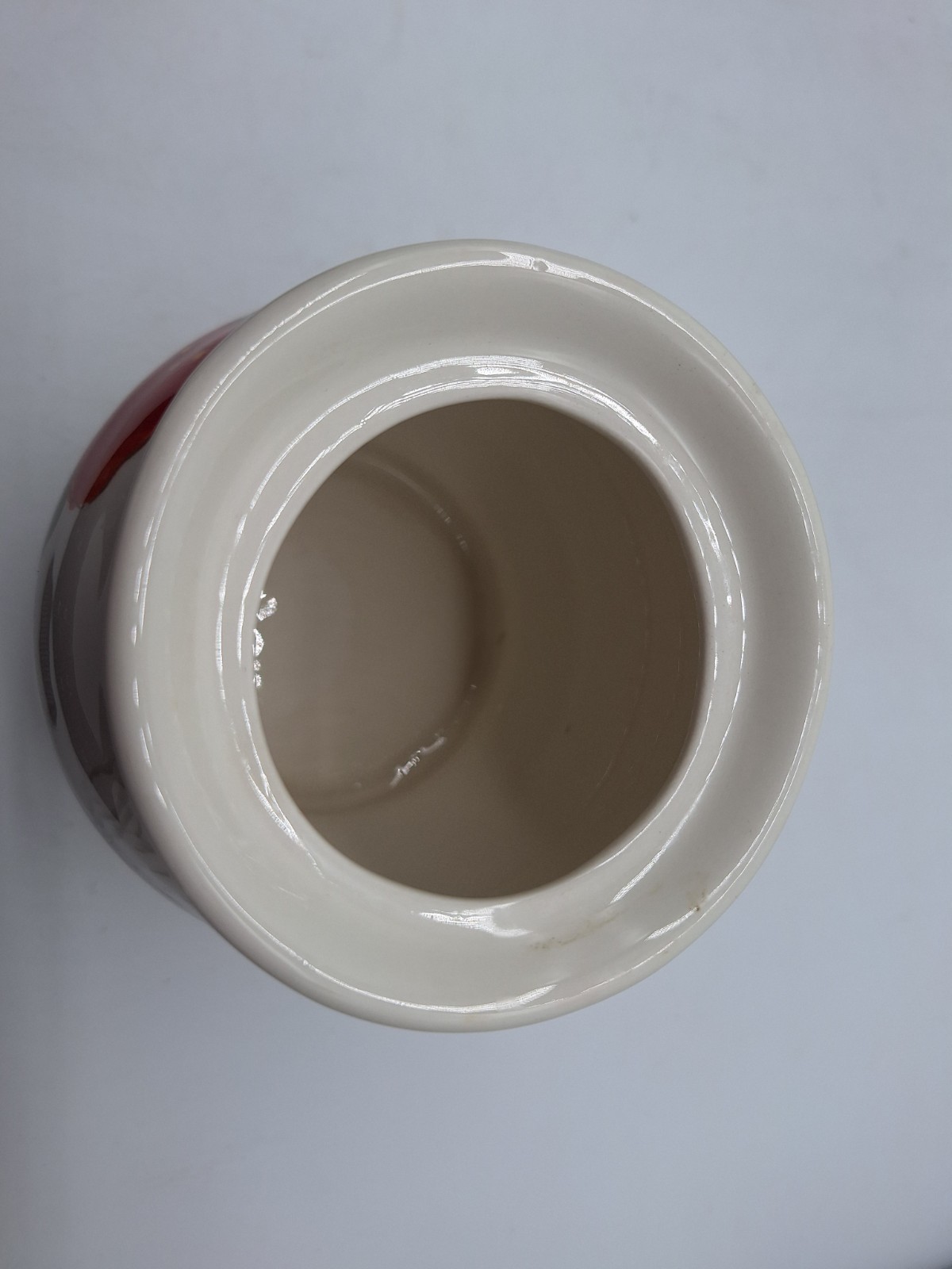 Maxcera Red Poppy Sugar Bowl with Lid Pottery Retired 5 1/2 inches