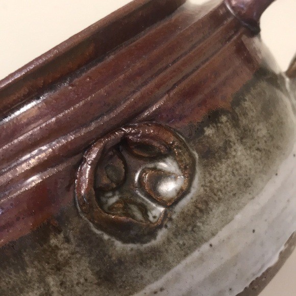 Stoneware Pottery Signed & Stamped Lidded Soup Tureen/Bean Pot