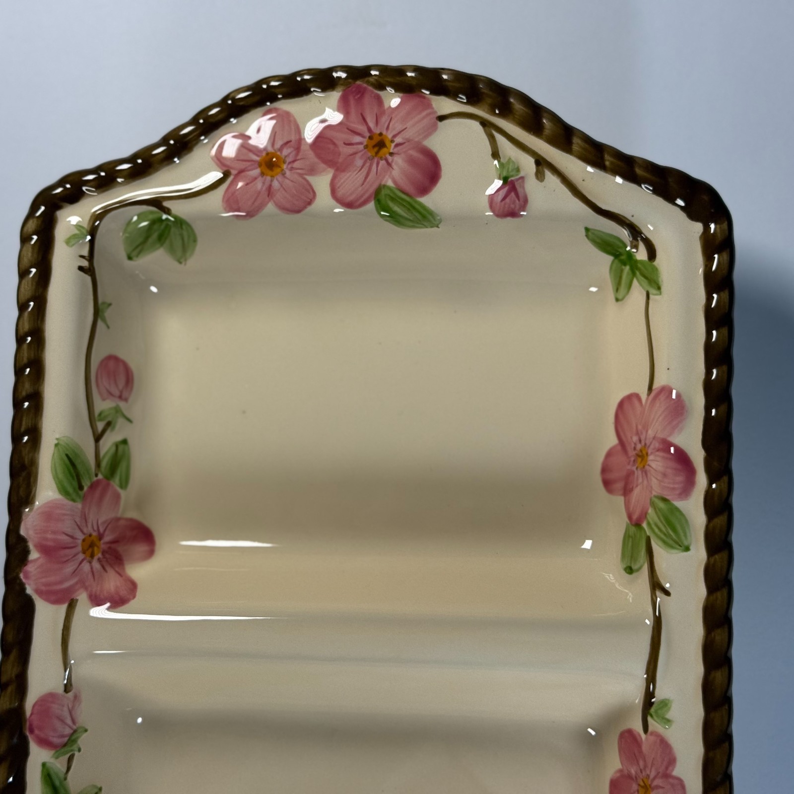 Franciscan Desert Rose 15.5” Divided Serving Dish 3 Section Tray w/ Sticker