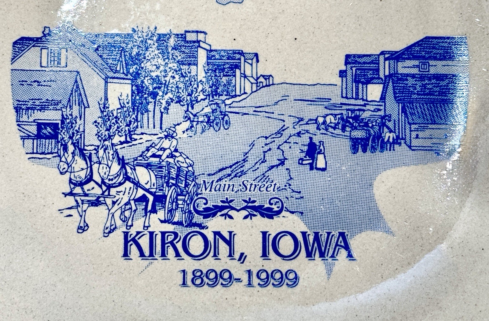 Vintage Dart, Inc. Friendship Stoneware Bowl Kiron Iowa Centennial 1899–1999 10”