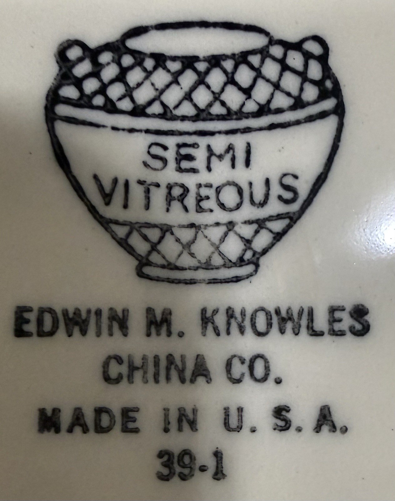 The Edwin M Knowles China Co USA 39-5 9” Oval & 39-1 8” Round Bowls