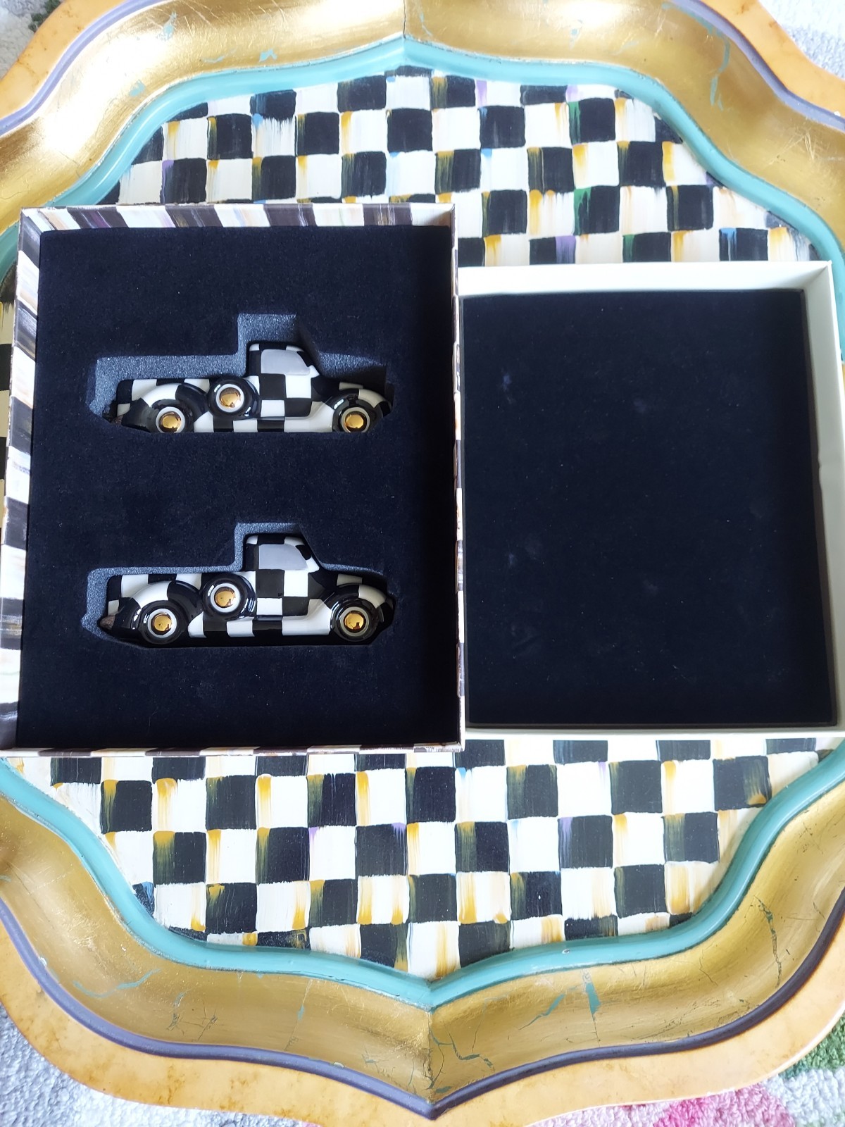 MacKenzie-Childs Courtly Truck Salt And Pepper Shakers