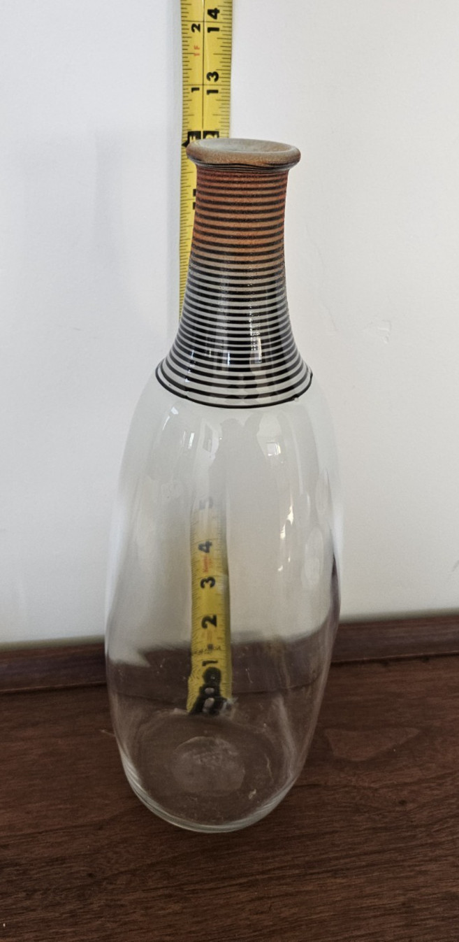 Kosta Boda Bertil Vallien “SPIRIT” Bottle Vase Signed, Pinched Sides 12″ x 4″