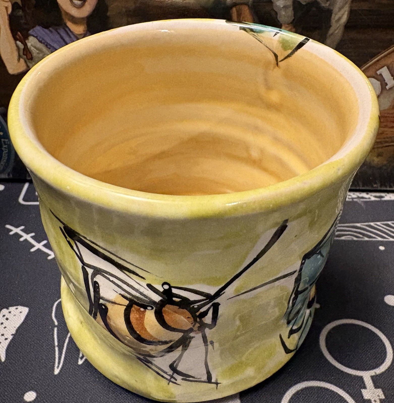 Karin Kreamer Handmade Ceramic Cup Bee And Sunflower