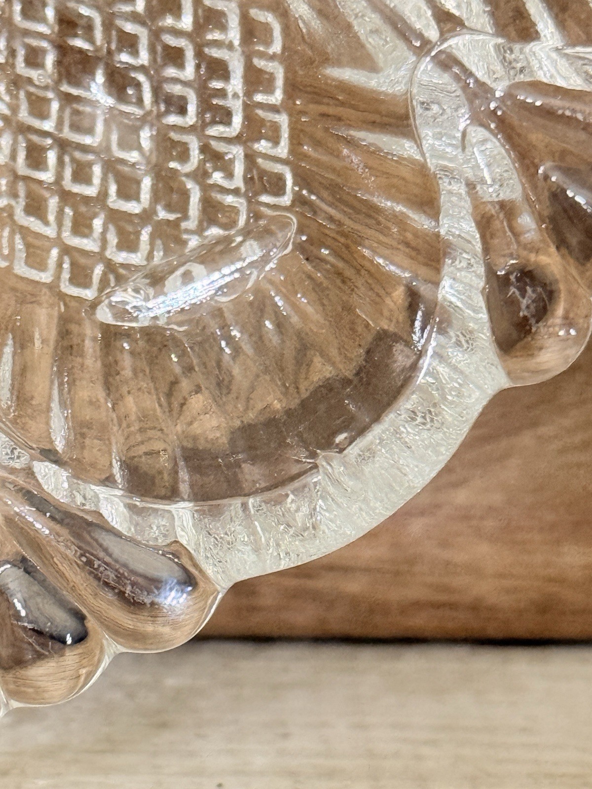 Vintage L.E. Smith Deviled Egg Plate Platter Relish Tray Glass Diamond Design.