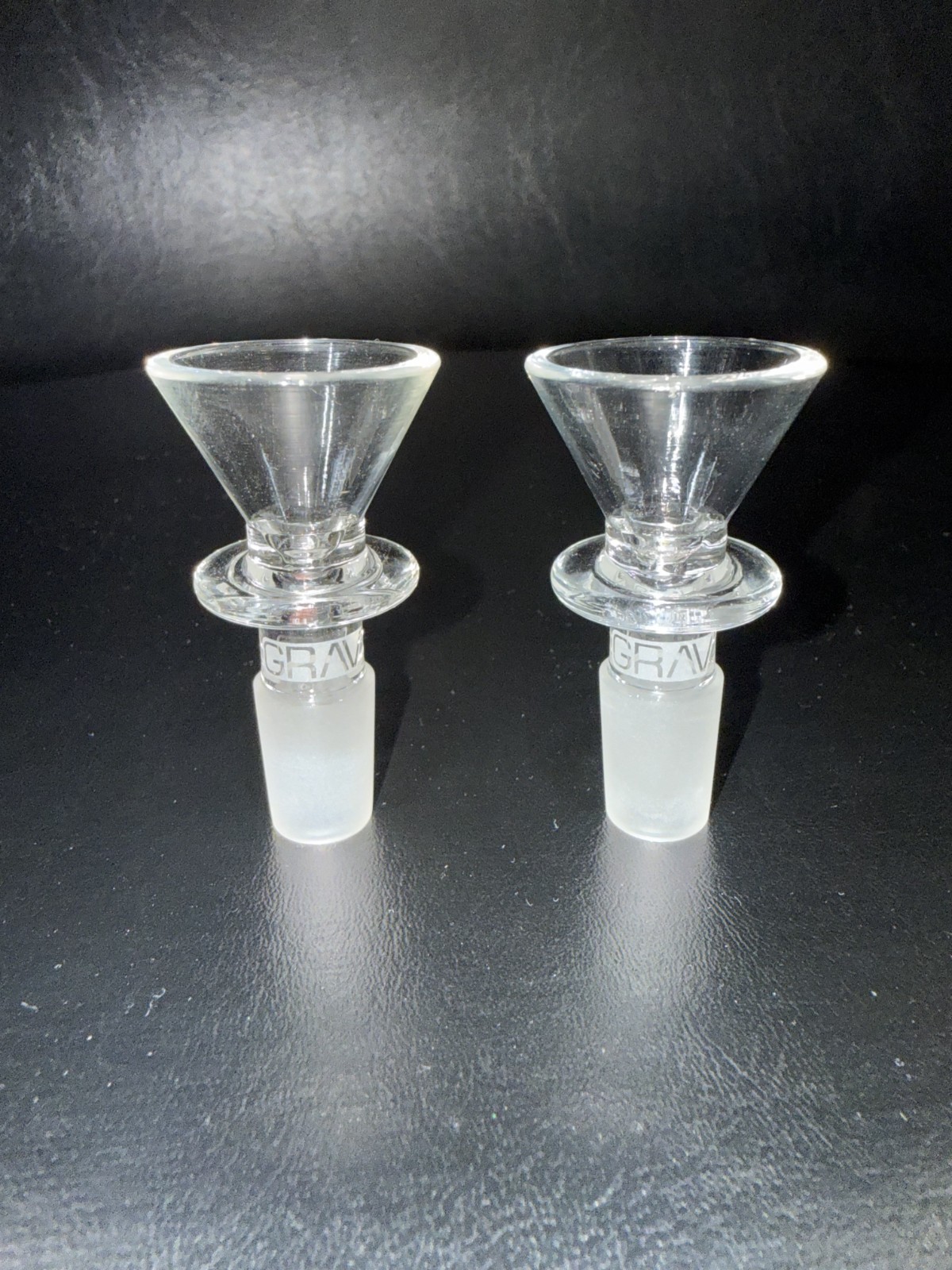 2X GRAV 14mm Funnel Style bowl water pipe glass pipe bongs