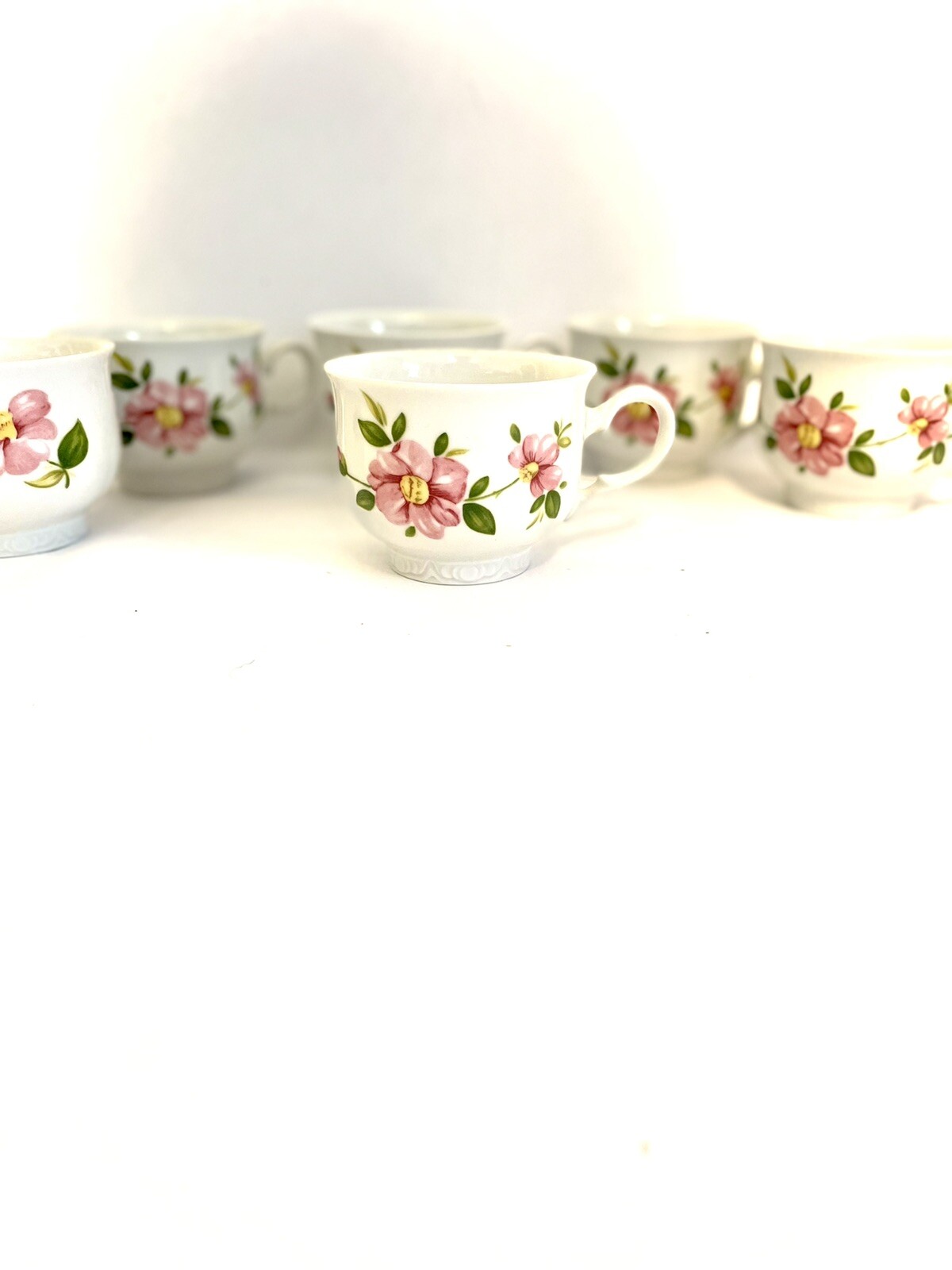 Set of 6 Mitterteich Bavaria Tea Cofee Cup And Saucer MIT359 Pink Flowers