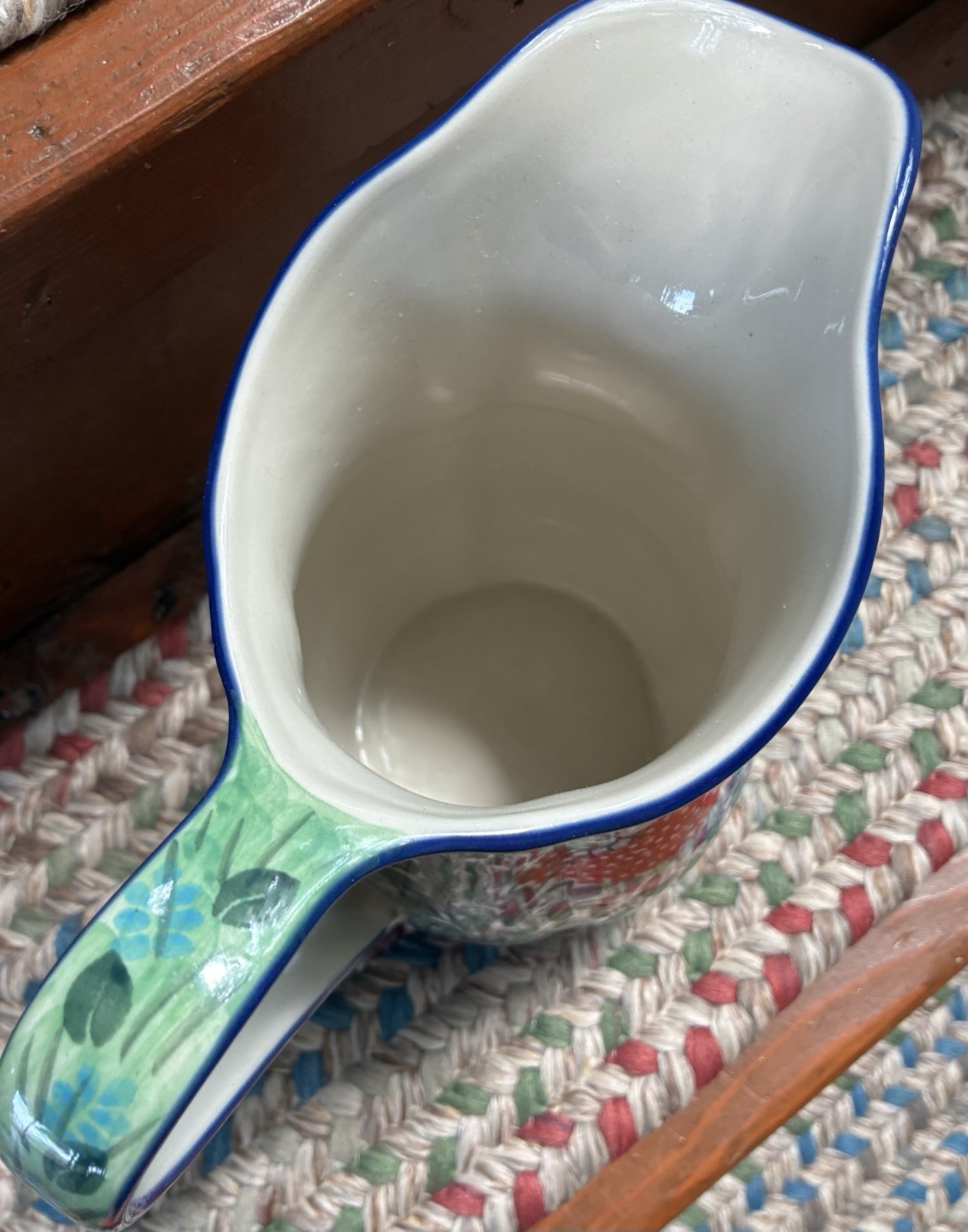 UNIKAT 4612 Blue Rose Polish Pottery 8” Teresa Pitcher