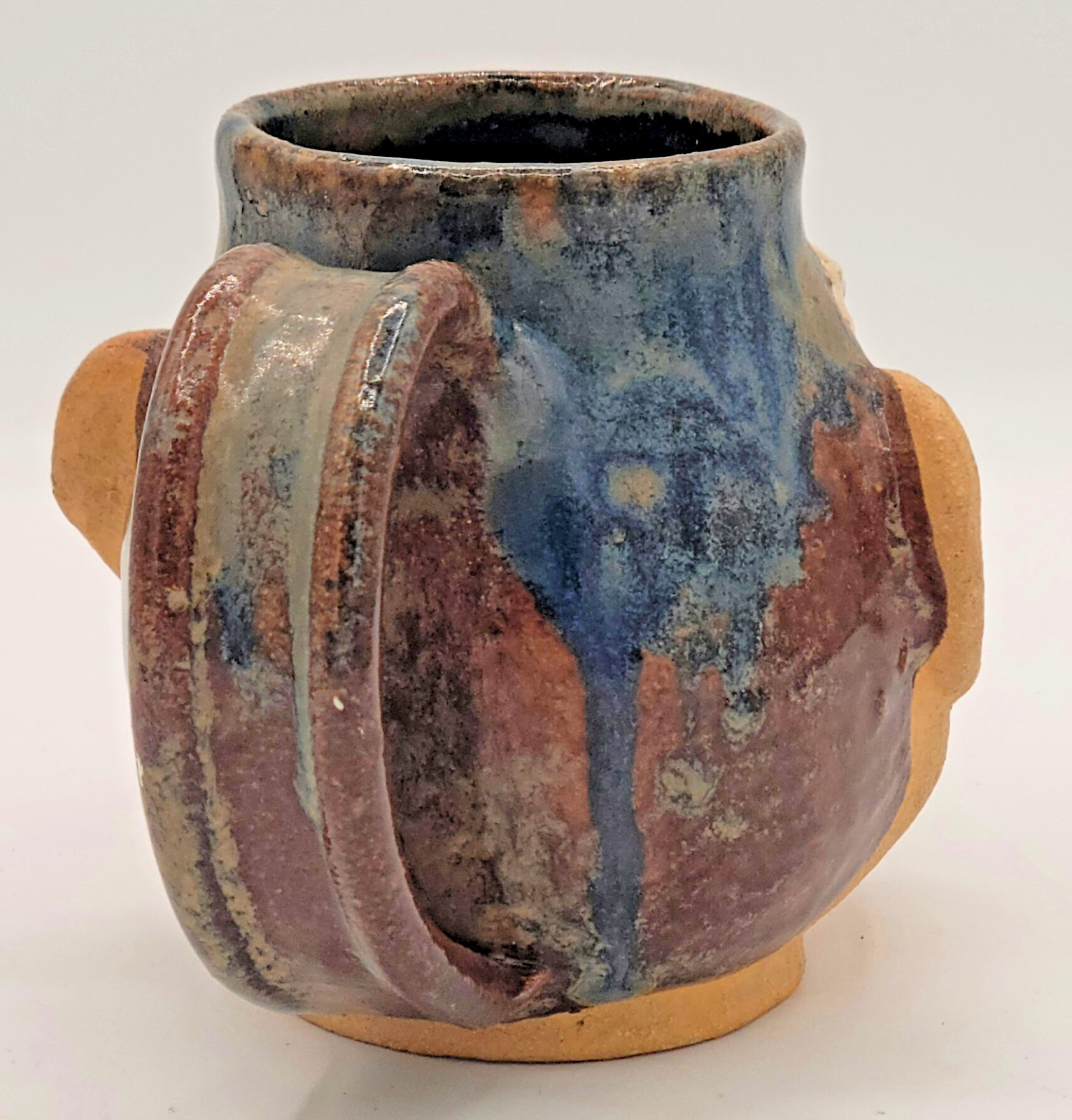 Stoneware Funny Ugly Face Old Man HANDMADE 3D MUG Pottery Art Anthropomorphic