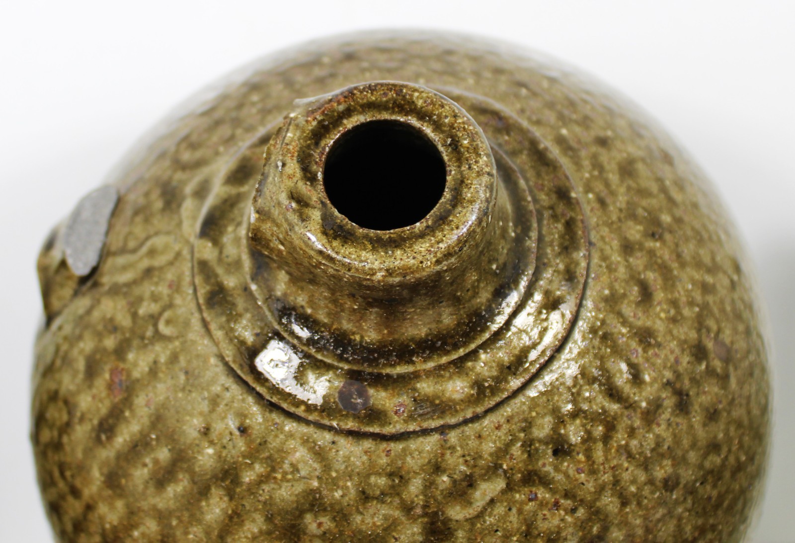 VINTAGE SOUTHERN POTTERY 1 GAL. BUGGY JUG GEORGIA DRIPPY GLAZE NO HANDLE