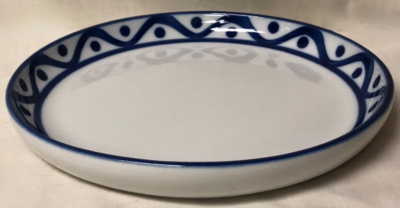 DANSK VNTG CLASSIC HAND PAINT ARABESQUE BLUE WAVE DINNERWARE SALAD PLATE 7 7/8″