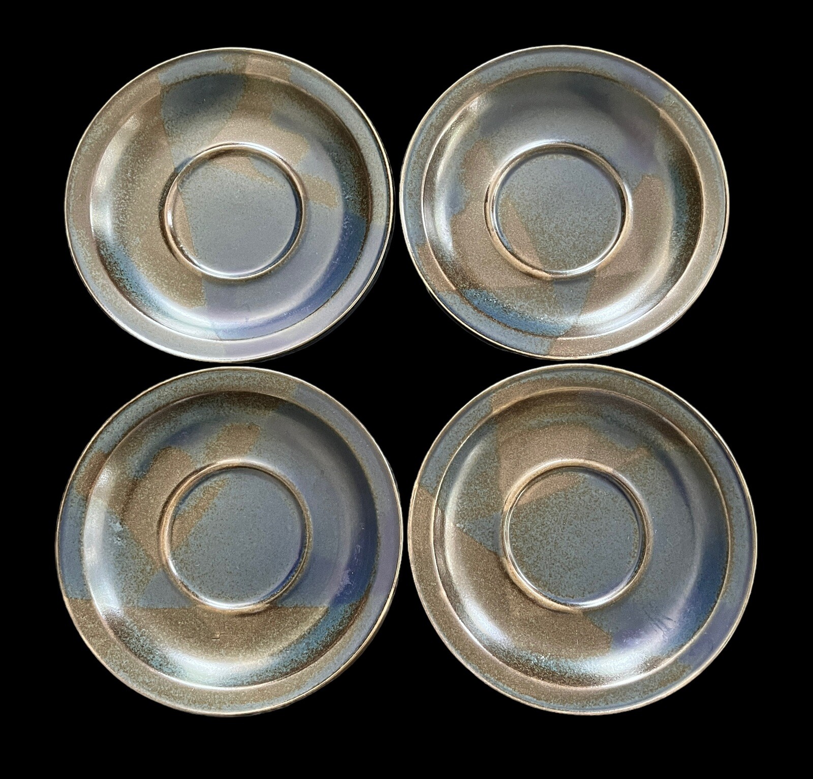 Set Of 4 Iron Mountain Pottery Blue Ridge 6-3/8” Saucers Nancy Patterson