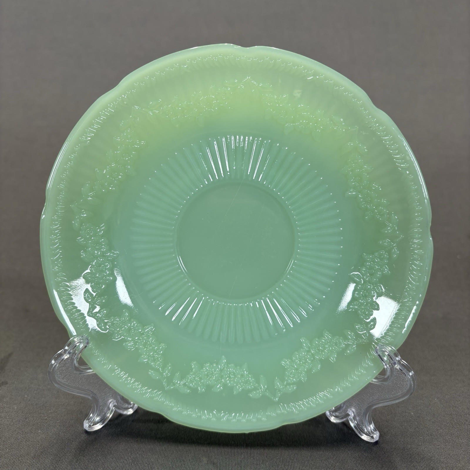 Fire King Jadeite Alice Saucer 6 1/4″ Replacements Anchor Hocking Green Glass