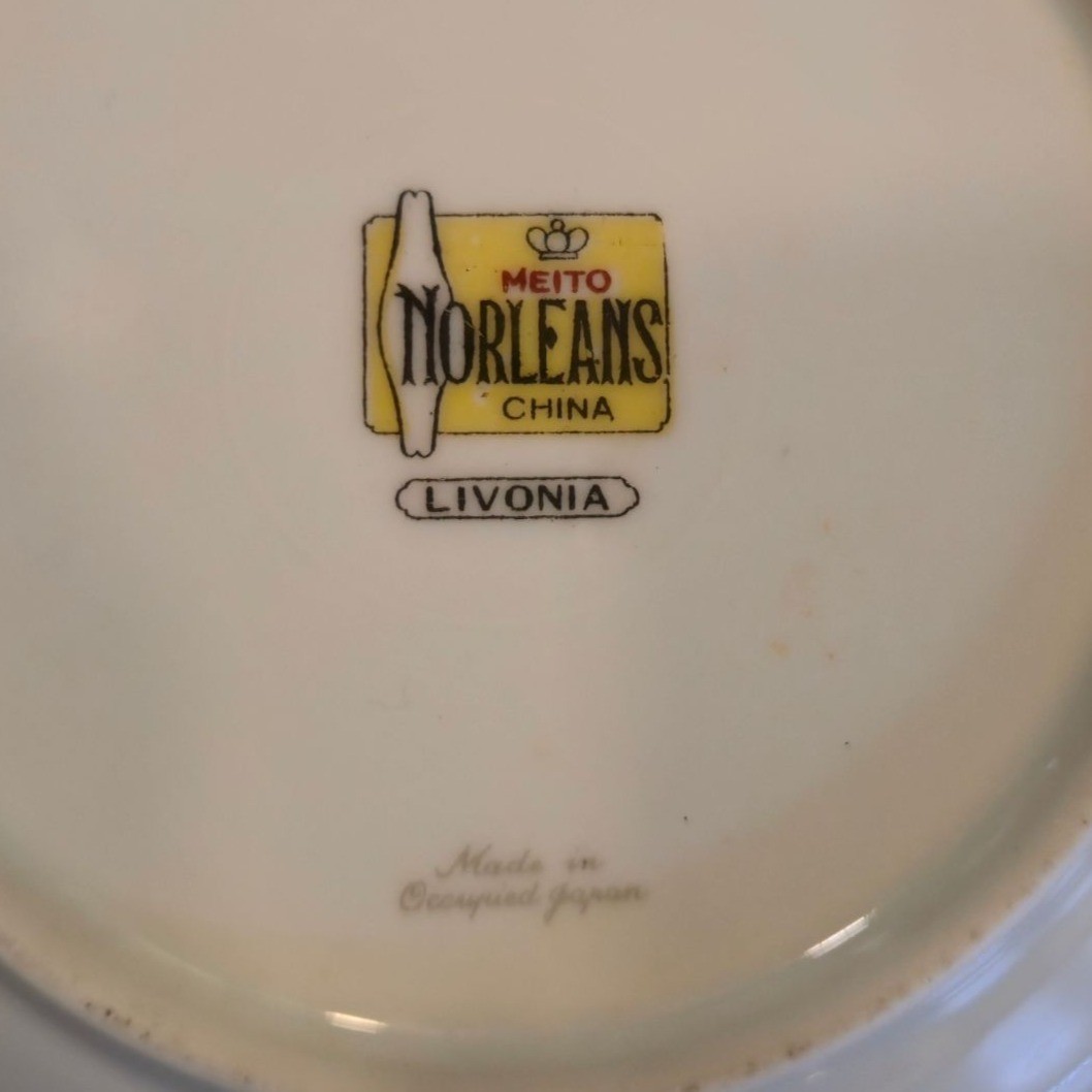 Vintage Dogwood floral Rimmed Soup Bowls Livonia Meito made in Occupied Japan x4