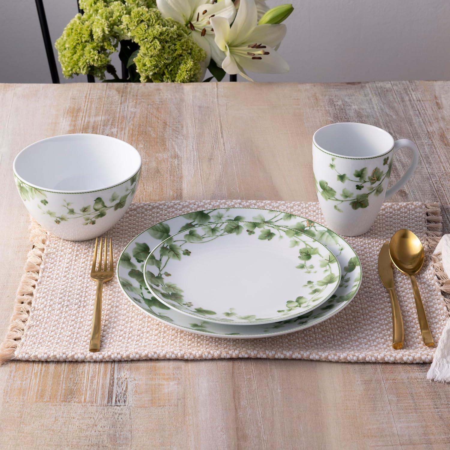 Ivy Whisper 4-Piece Place Setting for One – Elegant Dining Experience