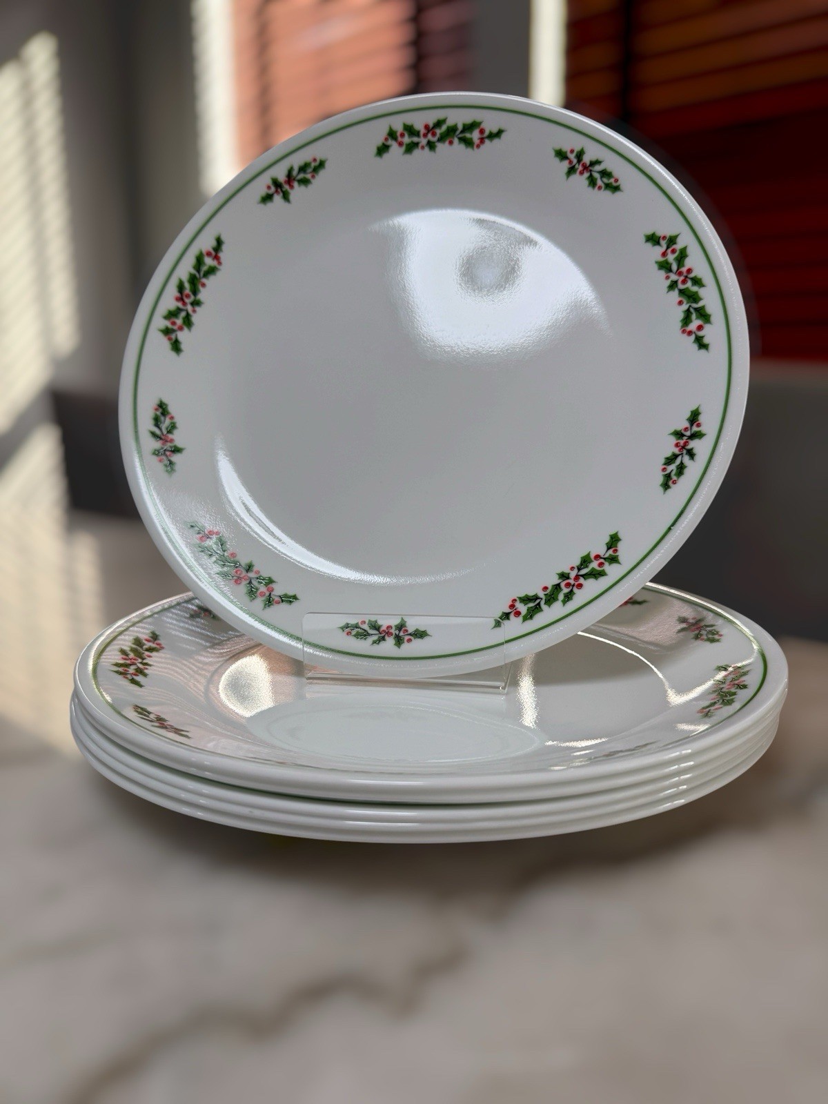 Set Of 6 Corelle By Corning Winter Holly Days Christmas Dinner Plates 10.25” 🎄