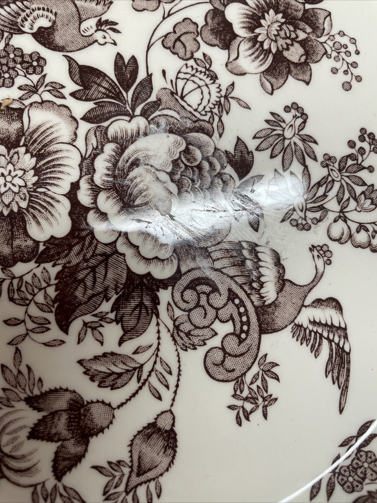 Royal Stafford Brown Transferware 11 “Dinner Plate Asiatic Pheasant