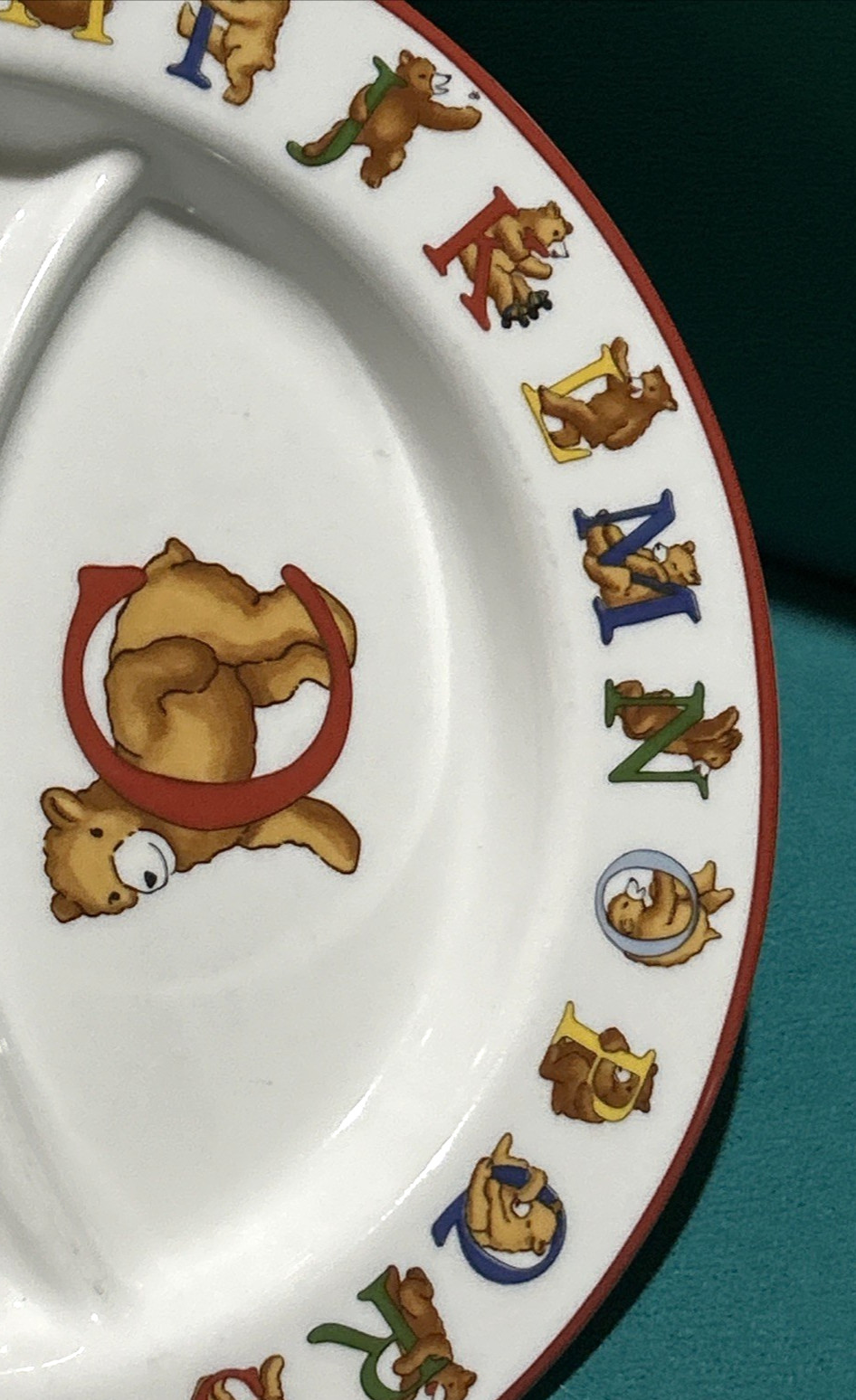 Tiffany & Co. ALPHABET BEARS 8-3/4″ Child’s Divided Plate, Dish EUC