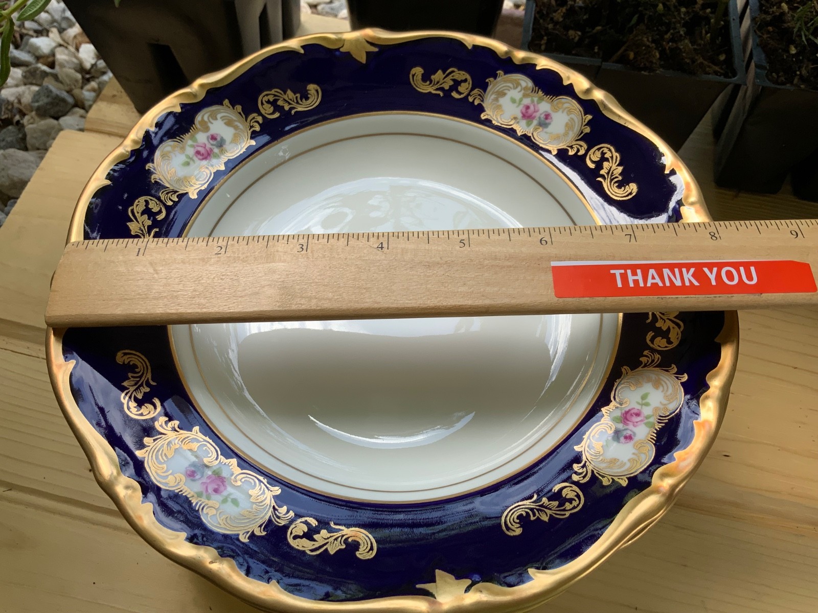 Vintage Reichenbach Echt Kobalt Cobalt Blue Floral Soup Bowl set of 12
