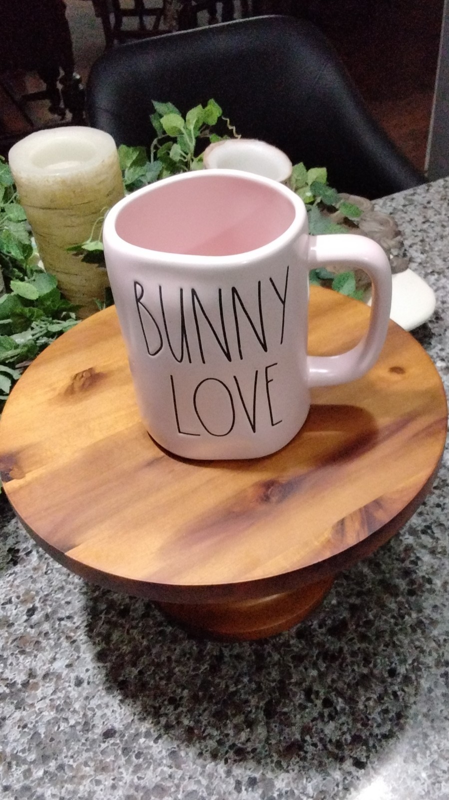 Rae Dunn Artisan Collection Bunny Love Pink Ceramic Mug Easter Pajama Party Set