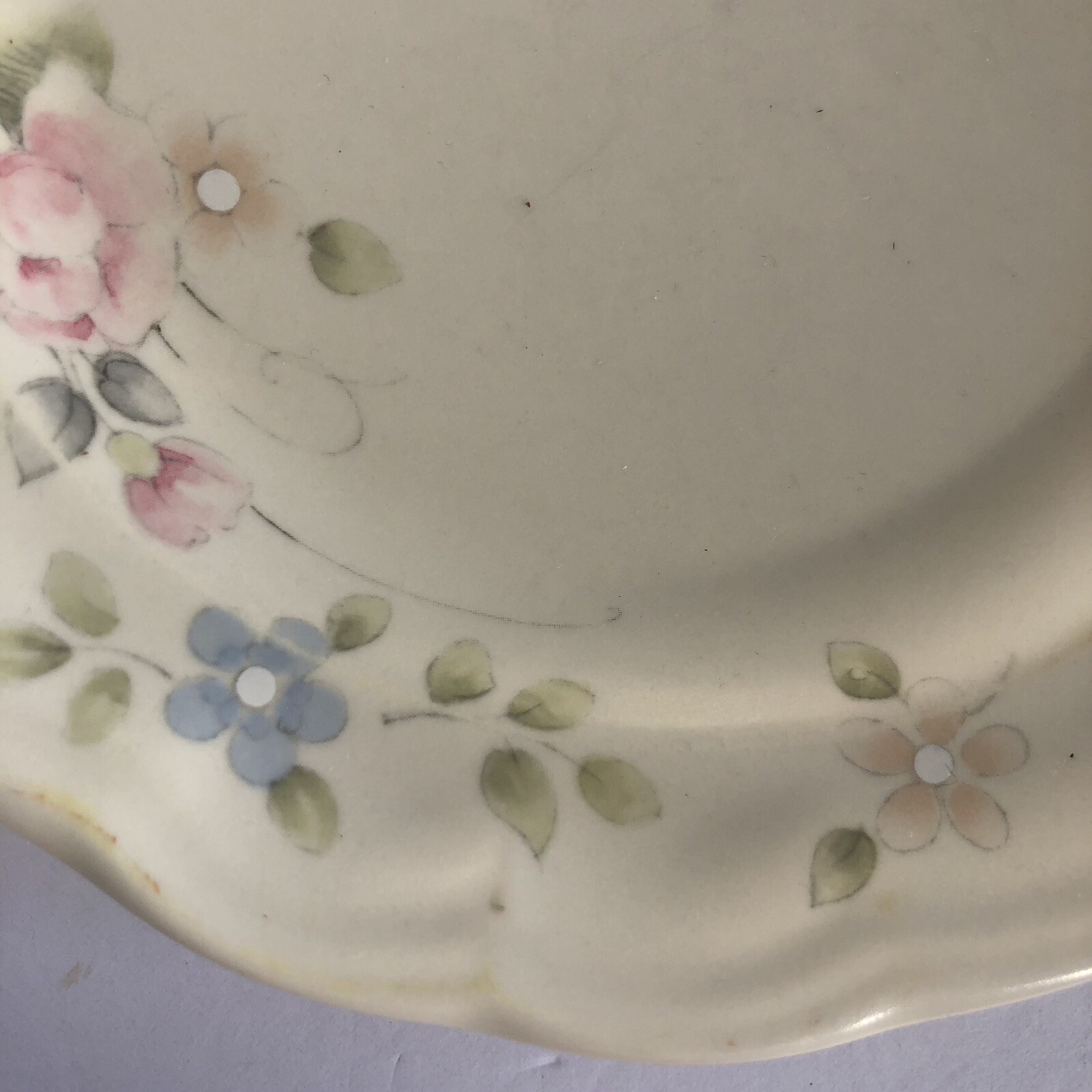 Vintage Pfaltzgraff Tea Rose Salad Plates 7.25″ USA Stoneware Ivory Set of 5