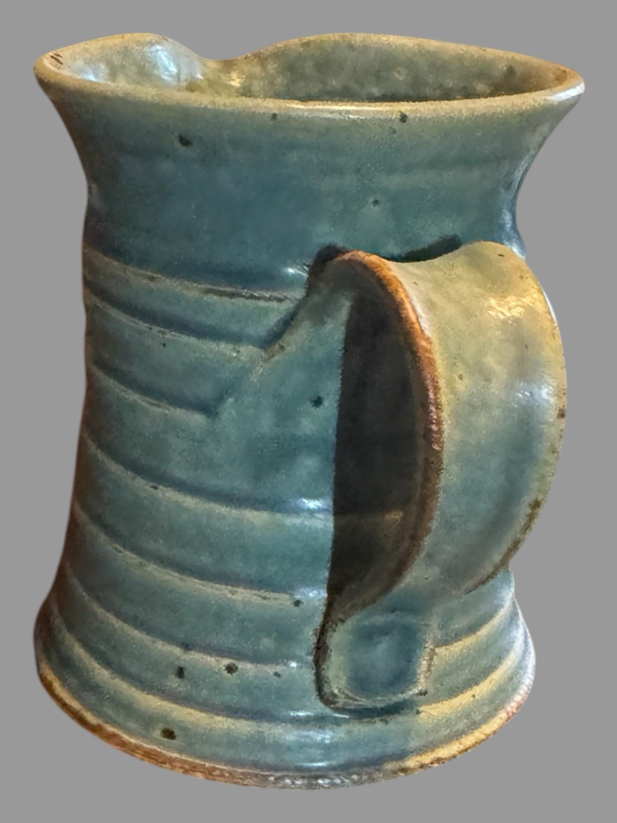 2008 Alfred University NY Art Pottery Miniature 4.25″ Handled Pitcher Creamer