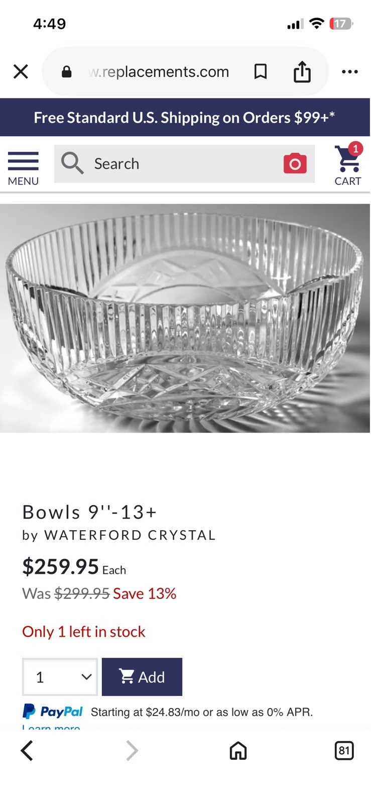 Waterford Master Cutter Collection Bowl