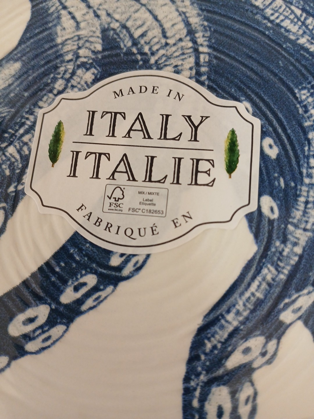 Set of 4 Ceramicheitalia 8″ Blue Octopus Salad Plates, Handworked in Italy