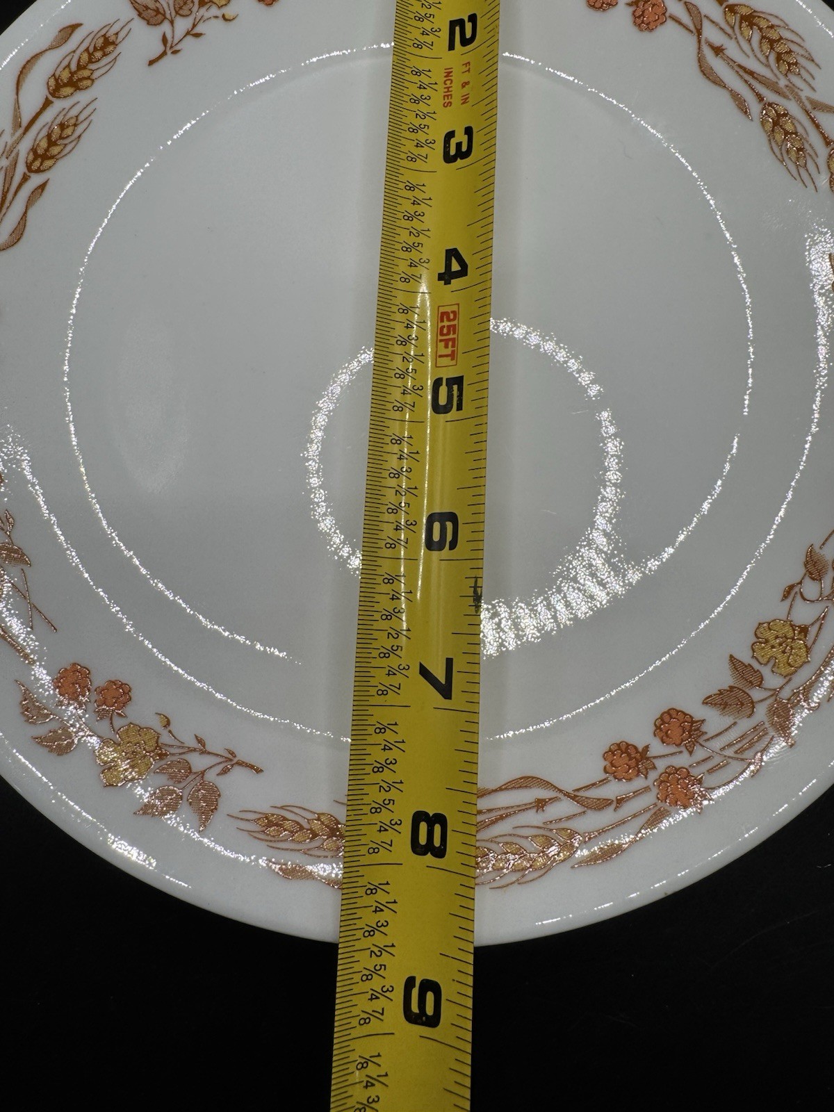 Set of 4 Vtg Corelle Harvest Home Wheat 8.5″ Luncheon Plates Autumn Fall Flowers
